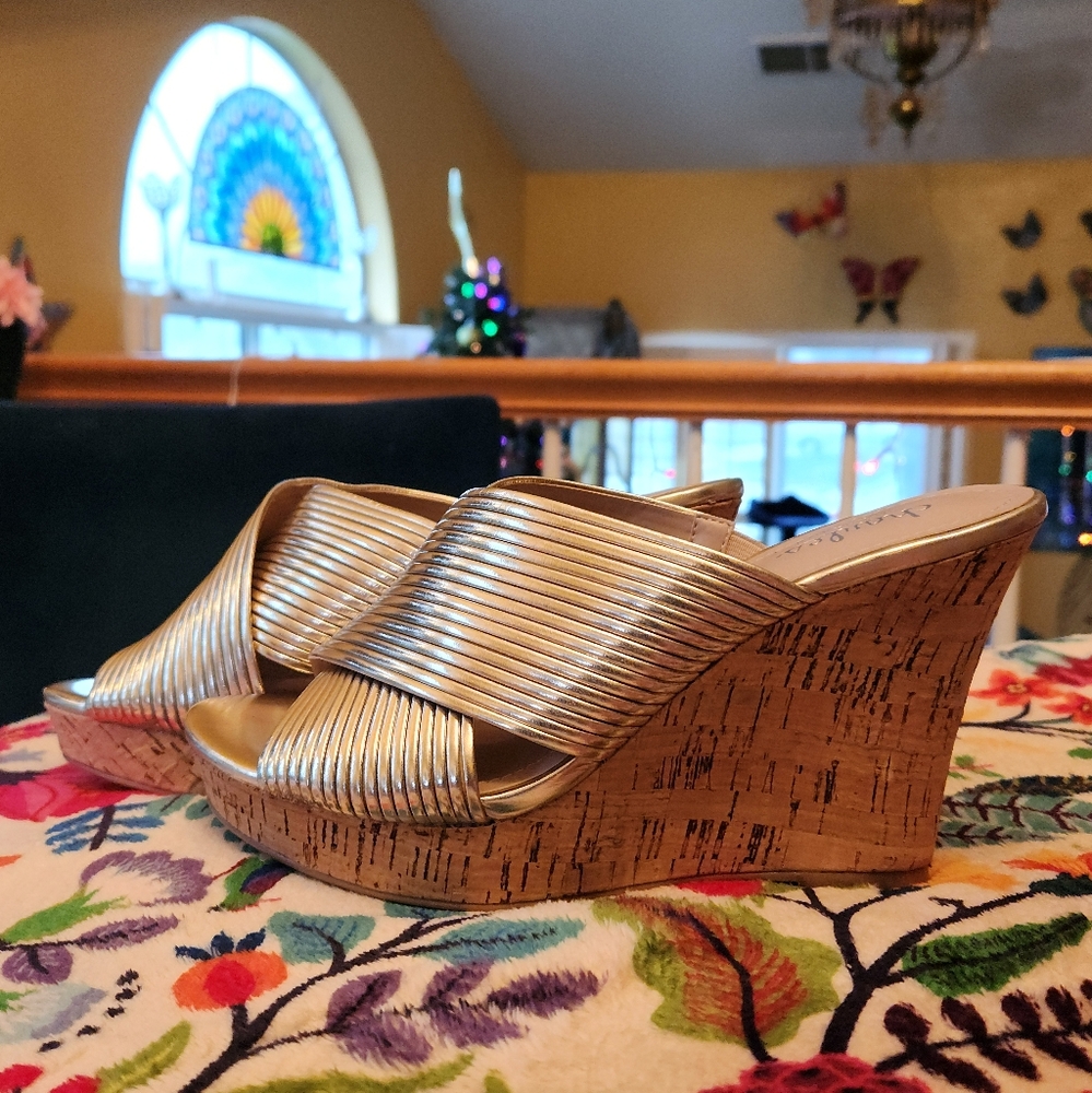 Charles by Charles David Wedge Mules Sz 7 1/2
